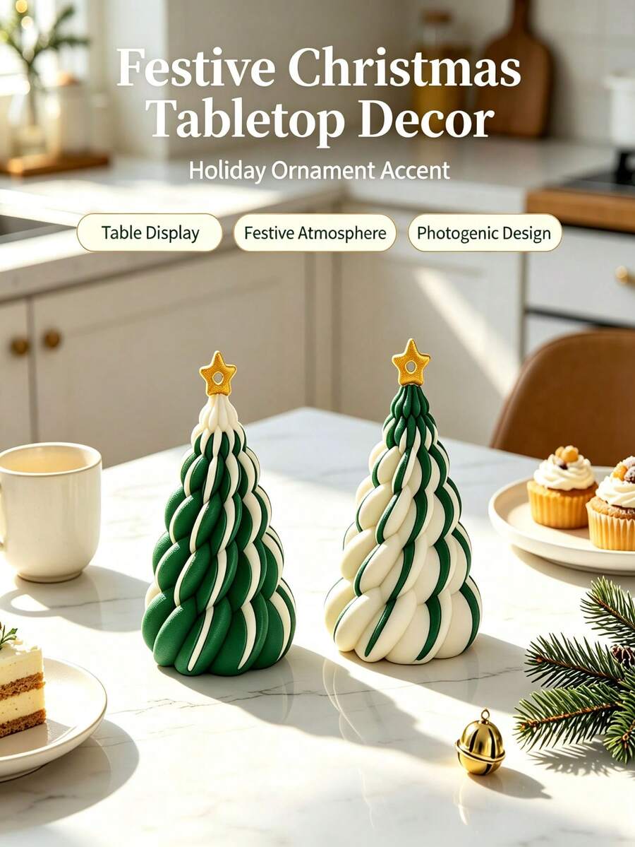 3D Printed Christmas Twisted Tree Ornament, Colorful Spiral Fidget Toy, Holiday Desktop Decoration, Creative Christmas Gift - Best Seller - View 1