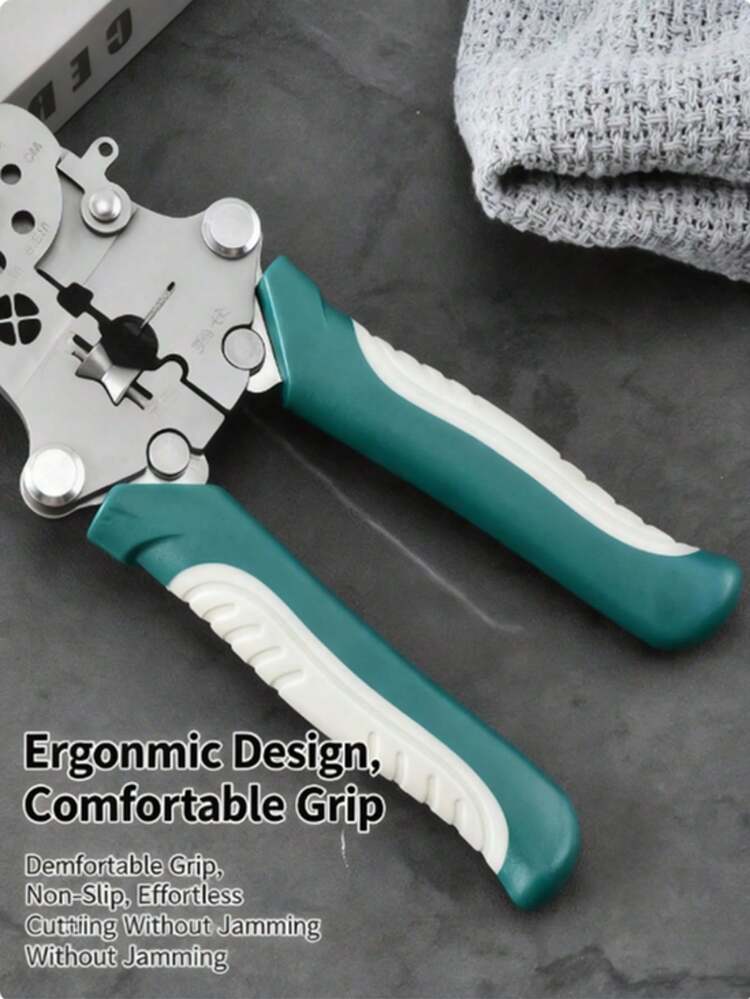 1件裝可折疊多功能工業用剝線鉗，高碳鋼材質，耐用且精準，適用於剝線、切割與壓接，專業電路維修工具，居家必備電工工具 - 可折疊剝線鉗 - 查看 6