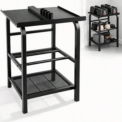Soporte Ajustable para Mancuernas Mejorado 2026, Estante de Mancuernas de 3 Niveles Resistente, Capacidad de 500 LBS, Mancuernas Ajustables, Accesorios de Yoga con Pesas Rusas, Gimnasio en Casa, Garaje, Sala de Fitness, Solo Soporte