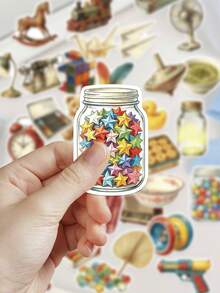 50 buah Stiker Barang Kecil Masa Kecil untuk Casing Ponsel, Kulkas, Perencana, Buku Harian, Album Foto, Koper, Jendela, Gitar, Helm, Skateboard, Laptop - MultiWarna - View 6