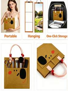 Foldable Full Length Mirror, Hanging Door Mirror With Portable Storage Bag, Freestanding Wall Mounted Dressing Mirror, HD Reflection For Bedroom, Dorm, Travel - Folding Mirror - View 4