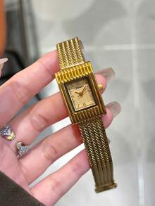 LIANDU 1 Piece Retro Gold Women's Quartz Watch, Daily Wear, Simple Business Casual Fashion Style, Stainless Steel Strap, Holiday Gift Giving Options - Gold - View 5