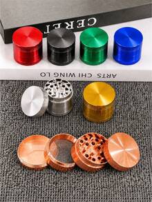 1pc 40mm Metal Grinder Set, 4-Layer Zinc Alloy Grinder, Premium Metal Multi-Function Grinder, Non-Slip Textured Shell, Portable Metal Grinder, Sharp Teeth And Fine Mesh, Smoking Accessories, Gift For Boyfriend, Men's Gift, Christmas Gift, Holiday Essential - Multiple Styles - View 5