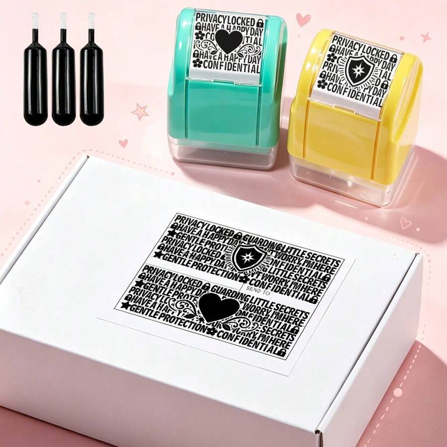 1pc Creative Privacy Protection Roller Stamp + 3pcs Refill Set ...