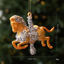 金色聖誕裝飾品,節日吊飾與桌面裝飾,創意節日場景道具 - 金色-糖果色 - 查看 11