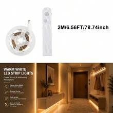 Motion Sensor LED Strip Lights, Warm White / Cool White Optional, Self-Adhesive Cuttable, USB & AAA Battery Powered(Batteries Not Included), Under Cabinet Closet Bedside Night Light - 2835 CT - View 14