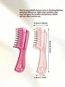 Pink Ball-Tip Scalp Oil Applicator Comb, Scalp Oil Dispensing Hairbrush, Suitable For Home, Travel, Salon And Daily Use. Essential Oil Hair Care Comb. Comb + Dropper (Randomly Shipped One Style) - Multicolor - View 6