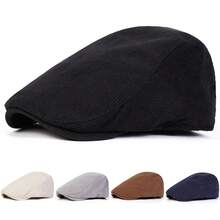 1pc Men's Wool Newsboy Cap, Fashion Beret Hat Casual Outdoor Hat, Solid Color Front Visor Cap, Suitable For Autumn/Winter Street, Business Party - One size - View 11