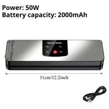 Vacuum Sealer With UV Light, Cutter And Vacuum Bags, 5 Modes, Adjustable Temperature, External Vacuum, Detachable Design, Easy To Clean, 30cm Wide Sealing With Cutter, Smart Display Vacuum Sealer - Black - View 10
