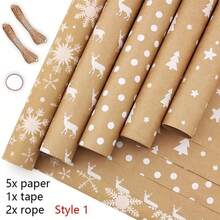 3M 300cm*43cm Natural Kraft Paper Vintage Christmas Tree Gift Wrapping Paper, DIY Gift Decoration, Christmas Valentine's Day - Multicolor - View 20