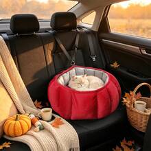 Foldable Pumpkin Pet Car Seat, Travel Safety Protection Pet Bed, Indoor/Outdoor Cat & Dog Bed - Multicolor - View 2