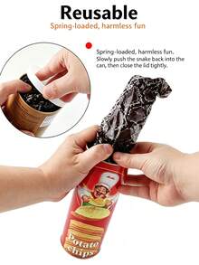 Potato Chip Can Prank Fake Snake, Realistic Spring-Loaded Scare Toy, Reusable Stress Relief Gag Gift, Christmas Stocking Filler, Adult New Year Party Gift - Multicolor - View 8