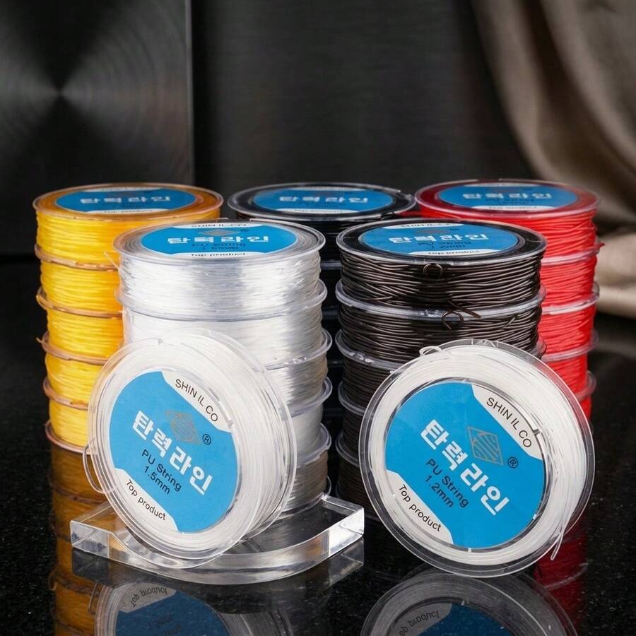 Elastic String For Bracelet Making, 1.2mm 1.5mm Strong Beading Cord For Jewelry Making, High Elasticity PU Stretch Thread For DIY Crafting, Necklaces, Crystal Clear And Multi-Color String For Beads, - Jewelry Wire - View 1