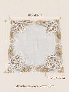 HXARTMIS 1 buah Alas Meja Persegi Bordir Renda Vintage, Alas Meja Renda Bunga Berongga, Alas Dekorasi Meja Makan Elegan Gaya Bohemian, Cocok untuk Meja Makan, Dekorasi Meja Pesta di Rumah - Coklat - View 7