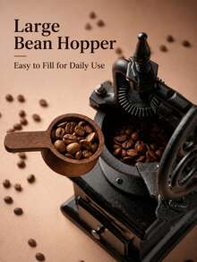 Vintage Ferris Wheel Manual Coffee Grinder, Solid Wood Base, Cast Iron Retro Hand Crank Coffee Bean Grinder, Classic Nostalgic Design, Home Coffee Bar Countertop Decor, Precise Conical Grinding, Suitable For Pour-Over Coffee Home Accessory - Multiple Styles and Colors - View 10