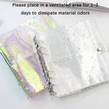 1pc A5 Transparent Starry Sky Large Capacity Photo Album, A5 Universal Notebook Cover, Includes Cover + 25pcs 6-Hole 8-Grid Inner Pages - Clear - View 5