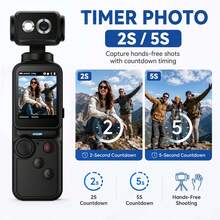 Kamera Vlog Portabel 4K, Layar IPS 2" Kamera Vlog Genggam Gimbal dengan Lensa Berputar 180°, Kamera Aksi Multifungsi untuk Perjalanan, Olahraga, Vlog, Hadiah untuk Pelajar, Wisuda, Natal, Halloween, dan Tahun Baru, Baterai 1000mAh - View 4