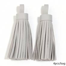 4pcs/Pack Leather Tassel Key Fob, Approx. 9cm Length, Suitable For Clothing, Shoes, Hats, Home Decor PU Tassel Pendant - PU Leather Fringe - View 13