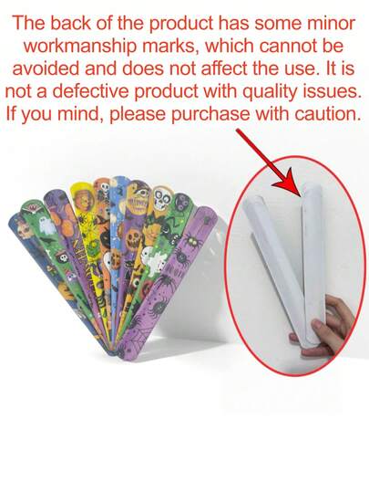 24/12/6/3/1pc Random Funny Halloween Party Slap Bracelets, Halloween Party Favors, Halloween Candy Bag Fillers, Halloween Friendship Bracelets, School Classroom Rewards, Halloween Bracelets, Halloween Gifts, Halloween Decorations, Travel Essentials, Party Supplies, Gifts For Women, Gifts For Men, House , Christmas Decorations, Christmas
