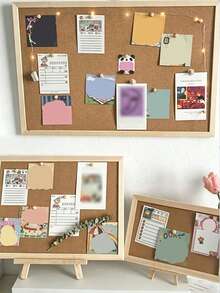 Framed Cork Board, Decorative Hanging Bulletin Board, Wall-Mounted Or Standing Dual-Use Photo Display Board For Photos, DIY Scrapbook Card Vision Board, Photo Postcard Ticket Note Inspiration Collection Board, Student Handmade Work Display Board, Office Memo Bulletin Board - Multiple Styles - View 5