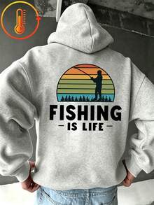 Tween Boy Fun Print Pullover Sweatshirt, Warm & Comfortable Thermal Lined Pullover Sweatshirt For Autumn/Winter - Grey - View 1