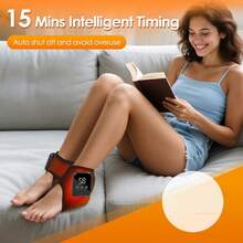Đai massage quấn chân 3 trong 1 không dây 2000mAh, sưởi ấm điện và rung khí, máy massage chân và cổ chân sạc lại được, 1 cái - Xem 2