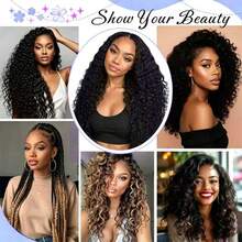 VALLBEST Boho Braids Miracle Knots Hair Human Crochet Hair Water Wave 18 Inch 120g Ombre Feather Crochet Human Hair For Women Pre-Separated Invisible Wet And Way Crochet Hair Extensions 1B/4# - Multicolor - View 8