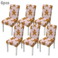 1PC/4PCS/5PCS/6PCS/7PCS/30PCS Light Pink Cute Gingerbread Man Print Tablecloth & Elastic Chair Cover Set, Non-Slip Washable Dining Tablecloth + Elastic Chair Covers, Suitable For Christmas Eve Dinner, Christmas Family Gathering, Holiday Party, Home Dining Table Decoration - Baby Pink - View 11