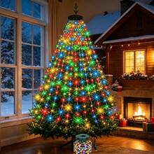 1PC 400/220 LED Christmas Waterfall Tree Lights (USB-Powered) – 8 Lighting Modes; Available In Bright White, Multicolor, Or Warm White; Suitable For Indoor/Outdoor Use (Gardens, Parties, Weddings, Holiday Decor, Event Planning, Christmas, Halloween). - Waterfall Light - View 4