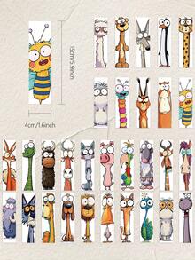 30pcs Funny Cartoon Animal Paper Bookmarks, Creative Quirky Ugly-Cute Big-Eyed Animals, Used To Mark Reading Pages, Suitable For Students' Daily Reading, Planner Decoration, Also Can Be Used As Creative Small Gifts. - A - View 6