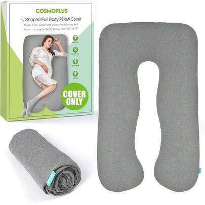 Shaped Full Body Pillow Case  For Maternity,Stretchy Cool Breathable Jersey Fabric,Provides Sleep And Pregnancy Support 93IH