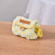 1pc Cute Handmade Knitted Storage Bag, Y2K Soft Coin Purse Card Holder, Kawaii Star Keychain Pouch For Women Girls - Multicolor - View 4