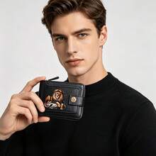 [Lion Pattern Wallet] Lion Pattern Wallet - Dual Use For Business And Leisure, Featuring A Multi Card Large Capacity Design That Can Store Cash, Credi - Multicolor - View 5
