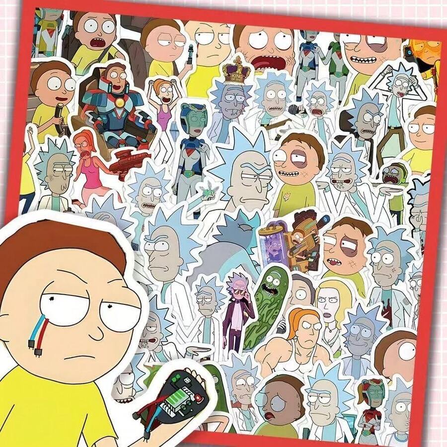 Warner Bros 60pcs Official Rick And Morty Vinyl Stickers, Fun ...