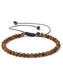 4mm Fine Bead Bracelet, Adjustable Natural Stone Semi-Precious Gemstone Yoga Beads Handmade Bracelet Jewelry - Bracelet - View 29