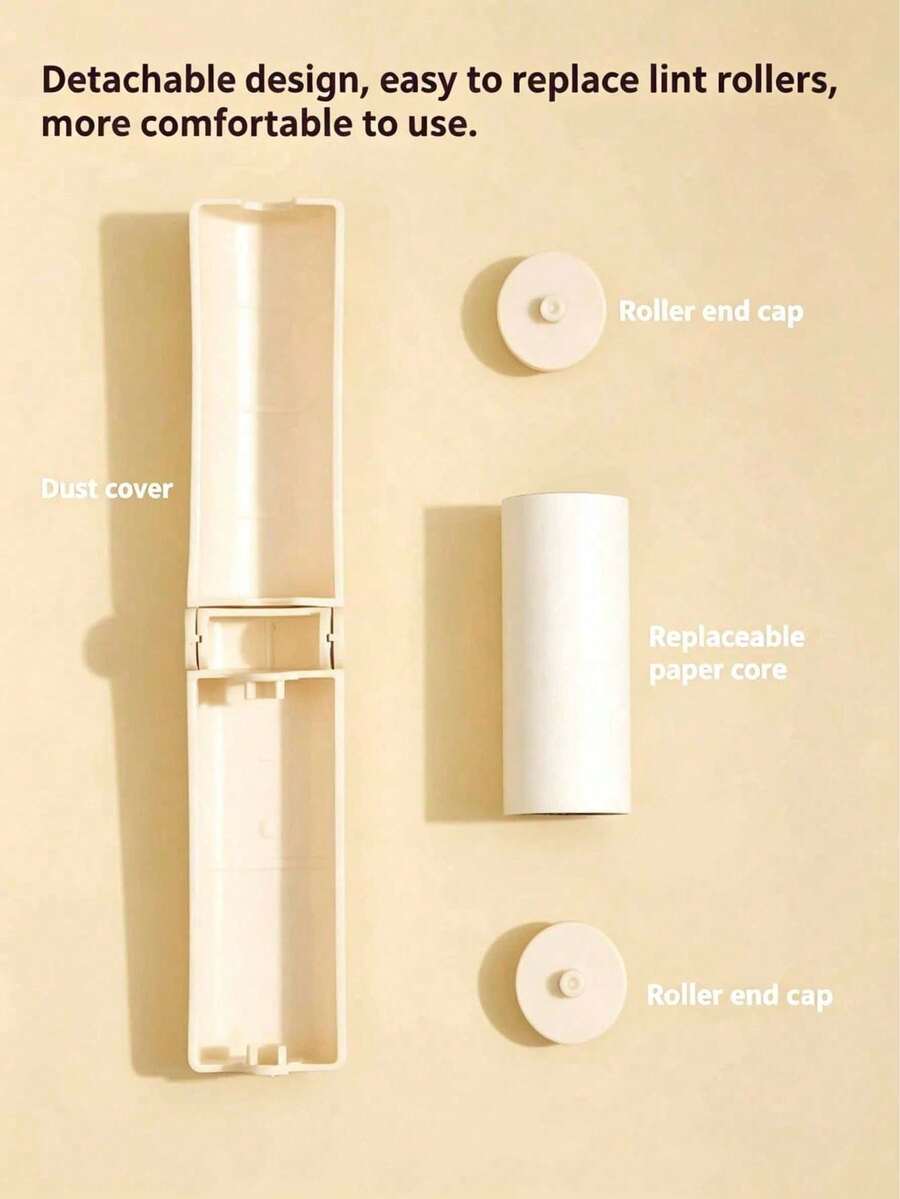 1pc Mini Foldable Lint Remover, 180° Rotating Sticky Roller, With Dust Cover And Replaceable Paper Core, Easy To Tear Off Glue Portable Lint Remover, Suitable For Clothes, Pet Hair, Dust And Fluff Cleaning, Suitable For Home, Travel Office Use - Multi-color - View 1