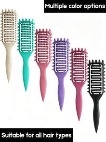 Lightweight Curl Defining Brush For Curly Hair, Vented Detangling Hair Brush For Wet And Dry, Curved For Shaping And Smoothing Curl Clumps - Multicolor - View 7