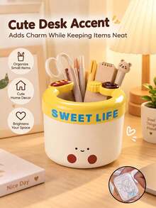 Fun Modern Style Desktop Storage Bucket, Mini Storage Box, Suitable For Storing Various Small Items, Compact And Practical, Applicable For Bedroom, Office, Study Or Dormitory, Suitable For Year-Round Use, Christmas Gift, Room Decor Aesthetic - Multicolor - View 11