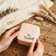 Personalized Wedding Ring Box, Engagement Ring Box, Proposal Ring Box, Modern Ring Box, Anniversary Gift With Custom Display Stand And Velvet Lining, Holds 2 Rings, Suitable For Wedding, Engagement And Proposal Jewelry Storage - Multicolor - View 3