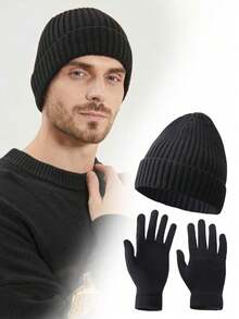 1PC Unisex Minimalist Solid Color Fashion Winter Warm Hat, Adjustable Elastic Size, Suitable For Daily Outdoor Warmth, Christmas Gift, New Year Gift - Multicolor - View 1