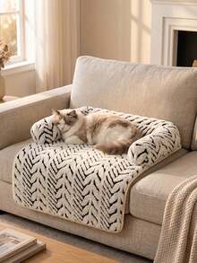 Cat & Dog Sofa Bed, Plush Pet Sofa Bed With Cushion, Indoor Cat & Puppy Anti-Slip Furniture Protector - Multicolor - View 16