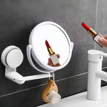 Wall-Mounted Bathroom Mirror, No Drilling Required, Foldable & Extendable, Bathroom Makeup Accessory, Wall-Mounted Single/Double-Sided Makeup Mirror, Home Decor, Christmas Gift - Multicolor - View 12