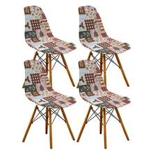 1/2/4/6pcs Christmas Print Shell Chair Covers, Removable & Washable, Suitable For Home, Hotel, Banquet - Multicolor - View 22