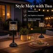 1/2pcs Solar Mandala Hollow Projection Table Lamp, Warm White & Color Changing Light, Garden Patio Holiday Party Home Decor Light - Mandala Table Lamp - View 1
