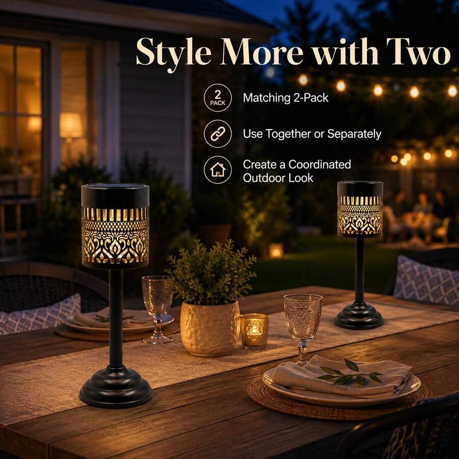 1/2pcs Solar Mandala Hollow Projection Table Lamp, Warm White & Color Changing Light, Garden Patio Holiday Party Home Decor Light - Mandala Table Lamp - View 1
