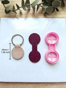 Blank Polymer Clay Keychain Molds, Rectangular & Oval, DIY Handmade Keyring Pendant Jewelry Craft Tools - Pink - View 8