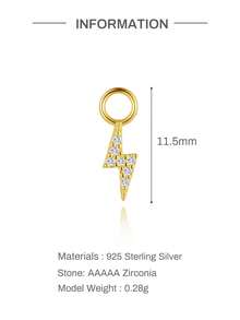 EleRunis 1PC 925 Sterling Silver Dainty Dangle Piercing Charm Drop CZ Build Your Own Handmade Earring Charm Fine Jewelry For Daily Wear Party Engagement - Gold - View 25