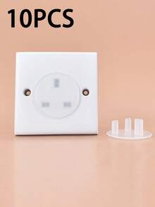 5/10pcs Children Socket Protector Covers, Anti-Electric Shock, Easy Install Power Switch - White - Multicolor - View 14