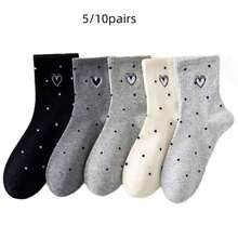 3/5/6/10 Pasang Kaos Kaki Wanita Bermotif Bordir, Cocok untuk Semua Musim, Ukuran Eropa dan Amerika, Rentang Ukuran Lengkap, Nyaman, Tahan Lama dan Bernapas, Cocok untuk Pemakaian Sehari-hari, Unisex, Terbuat dari Kain Berkualitas Tinggi - MultiWarna - View 3