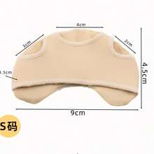 QKC 1 Pair 3-Hole SEBS Fabric Front Palm Pads, High Heel Half-Size Footbed Protection Pads, Thickened Anti-Slip Front Palm Pads - Beige - View 6